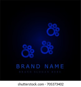 Track blue chromium metallic logo
