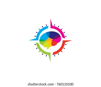 Track Brain Icon Logo Design Element