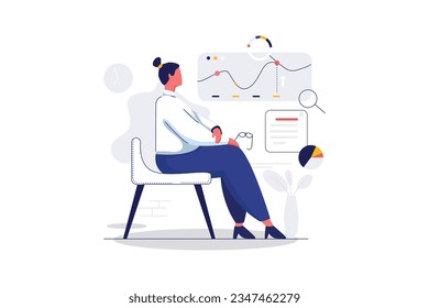 Track Business Growth- Flat Vector