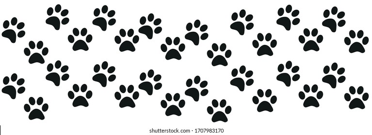 Pista de huellas de perro de gato, huella, diseño. Huellas de gato, girar a la derecha