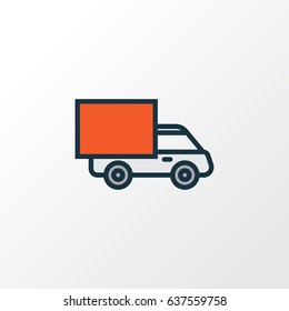 Track Colorful Outline Symbol. Premium Quality Isolated Van  Element In Trendy Style.