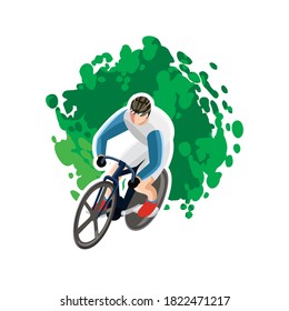 Track cycling sport cartoon icon vector illustration