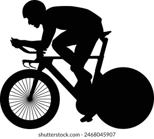 Track cyclist silhouette full body. People cycling illustration. Sport biking tournament in vector.