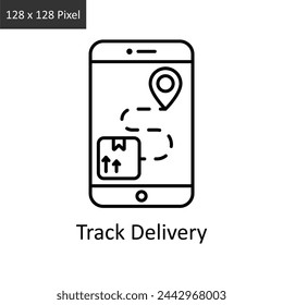 Track Delivery vector outline icon design illustration. Logistics Delivery symbol on White background EPS 10 File