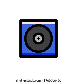 Track Disc User Interface Outline Icon Logo Vector Illustration
