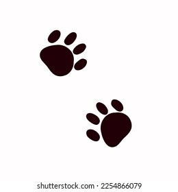 Track of dog paws on a white background. Vector illustration. For children's textiles, printing, creativity.