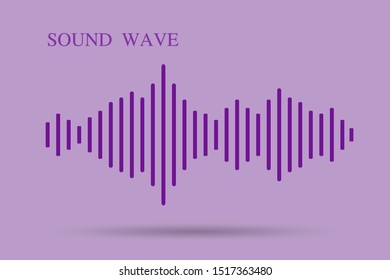 Track equlizer of music. Colorful soundwave background in gradient. Digital audio player line of song. Horisontal vector illustration