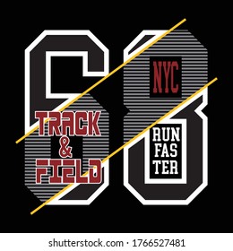 track and field 68,design typography vector illustration for print