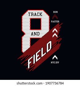 tipografía de pista y campo 8, gráficos de camisetas, vectores - Vector
