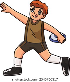 Leichtathlet mit Discus Clipart