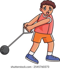 Leichtathlet im Hammerwurf Clipart