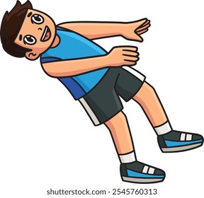 Leichtathletin mit Hochsprung Cartoon Clipart