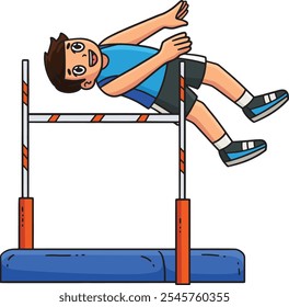 Leichtathletin mit Hochsprung Cartoon Clipart