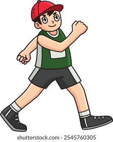 Track and Field Athlete Race Walking Clipart