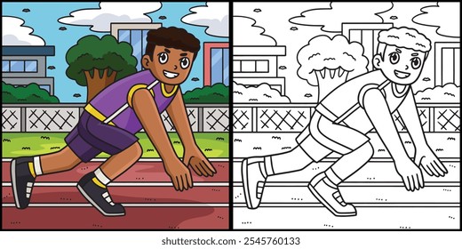 Leichtathlet-Ready-Sprint-Illustration