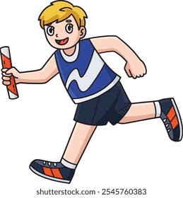 Leichtathlet mit Baton Clipart