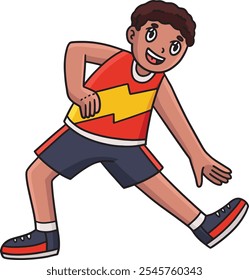 Leichtathletin Stretching Cartoon Clipart