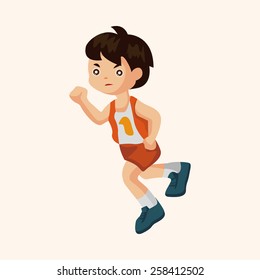 Track and field athletes theme elements