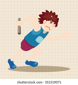 Track and field athletes theme elements vector,eps