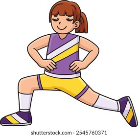 Track and Field Female Athlete Stretching Clipart