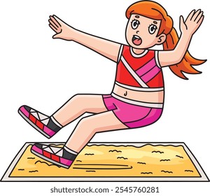 Track and Field Female Landing on Sandpit Clipart