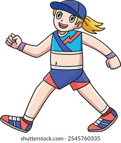 Track and Field Female Race Walking Clipart