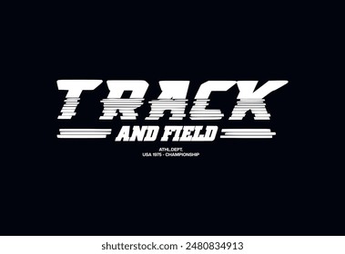 track and field graphic t-shirt design, ATHLETIC SPORT.