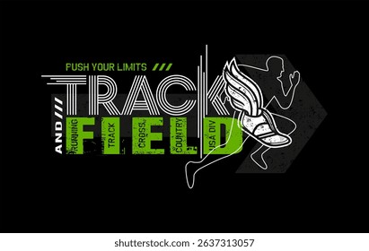 track and field graphic t-shirt design
