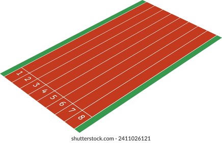 Track and Field Lane Isolated Vector Illustration
