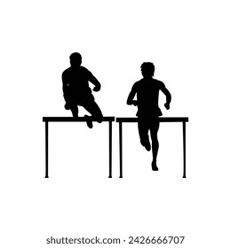Track and Field men silhouettes exhibit the raw power and grace of athletes competing in various events such as sprinting, long jumping, and throwing, capturing the essence of athleticism and competit
