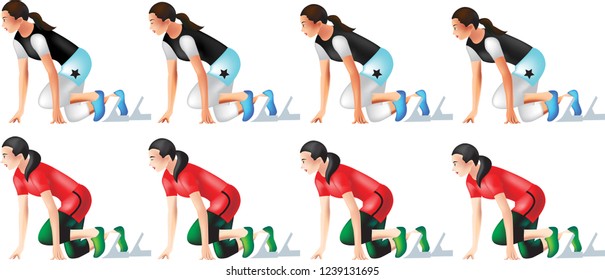 Track & Field ready to run position