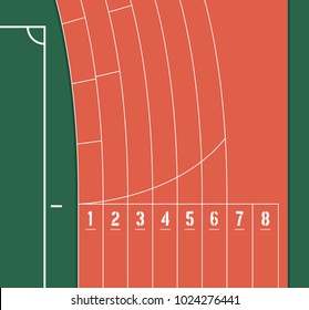 Track and Field Running Vector Illustration Background