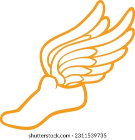 Track and Field Shoe with Wings (Editable) - Vector Illustration