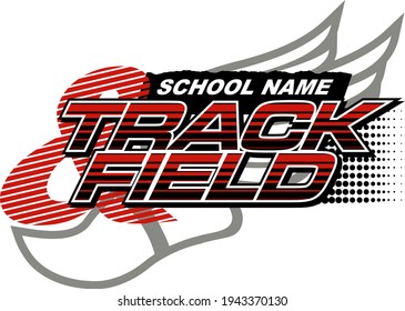 track and field team design with track foot for school, college or league