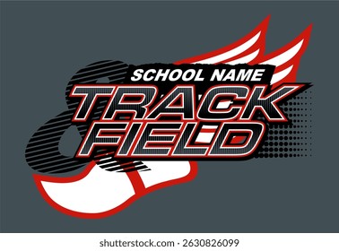 track and field team design with track foot for school, college or league sports