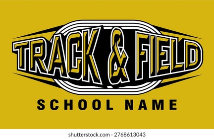 track and field team design with track lanes for college, school or league sports