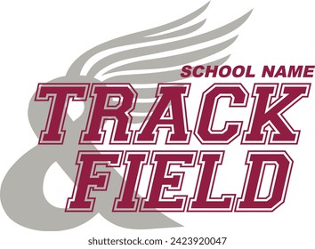 diseño de equipo de atletismo con pie alado para deportes escolares, universitarios o de liga
