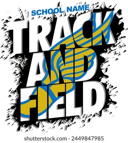 track and field team design with winged foot for school, college or league sports