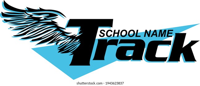  Track And Field Team Design With Wings For School, College Or League