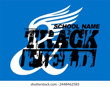 Titel- und Feldmannschaftsdesign mit Flügeln für den Schul-, College- oder Ligasport