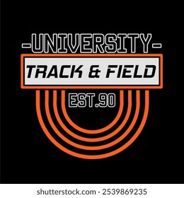 Símbolo da equipe da universidade de atletismo perfeito para impressão, vestuário, camiseta, adesivo, etc