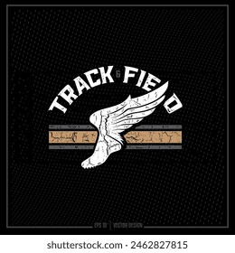 Track and Field, Vintage Track Team, Track Shoe, Winged Shoe, Track Field, Sports Emblem, Sport