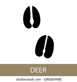 Track of Forest Animal, Trace of a Deer Animal , Vector Illustration