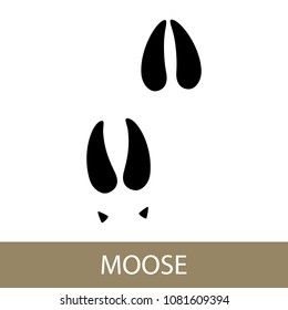 Track of Forest Animal, Trace of a Moose Animal , Vector Illustration