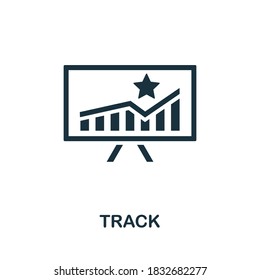 Track icon. Creative element sign from loyalty program collection. Monochrome Track icon for templates, infographics and more.