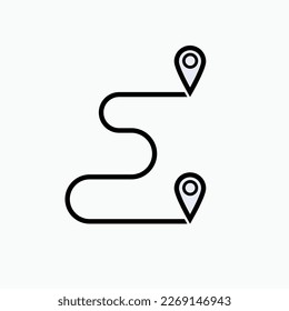 Icono de pista. Distancia, Símbolo entre ubicaciones.
