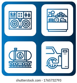 track icon set. Collection of Turntable, Counter, Oil train, Tires icons