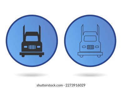 Track icon. Van set line and background vector ilustration.