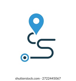 Tracksymbole, Umriss und flacher Stil, transparenter Hintergrund