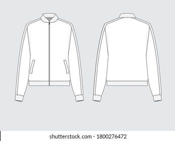 Track Jacket Front Back Drawing Pattern Stock Vector (Royalty Free ...